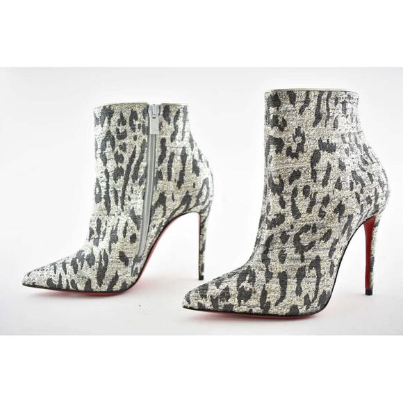 Christian Louboutin So Kate Booty 100 Black Gold Lurex Gigi Ankle Heel Boot 35 - Picture 5 of 8